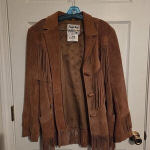 PIONEER WEAR Women's Brown Suede Fringe Jacket - New With Tags